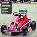 24V 8.1 MPH Electric Go Kart for Kids 8-14 Years, 300w*2 Extra Powerful Motors, Max Load 180Lbs Outdoor Ride on Toy for Teens, Music, Drifting Tires& Spacious Seat, Rose Red