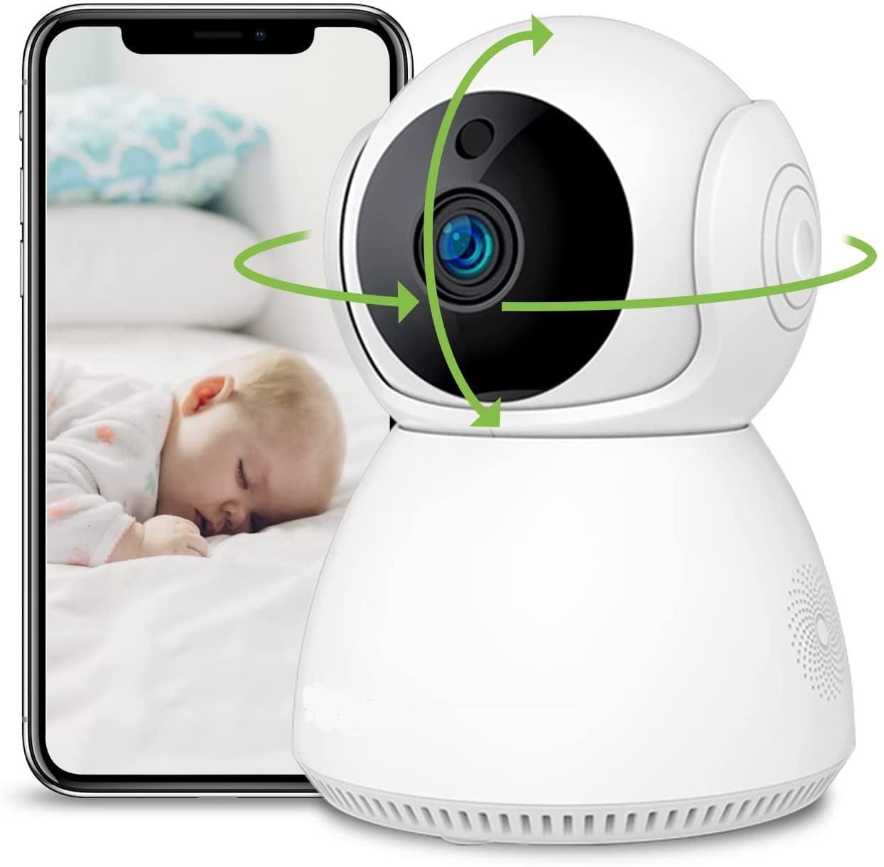 QIWA® Indoor Security Camera,Baby Monitor with Camera and Audio,1080P WiFi Cameras, Pan/Tilt Pet Camera for Home Security,2-Way Audio,Night Vision,Motion Detection for Baby Dog Nanny Elder (B09ZTZT4W3) Amazon Price History, Amazon Price Tracker