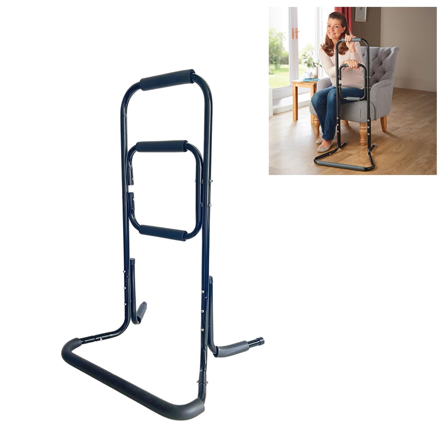 3 Pagen Supporto per anziani, supporto e maggiore stabilità, aiuto per alzarsi dal letto, divano, toilette, pavimento e sedia, supporto in piedi e seduta con 3 manici, uso versatile