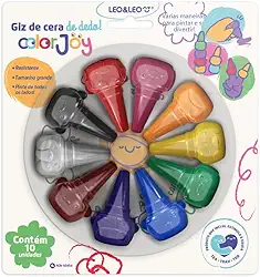 GIZ DE CERA ENCAIXA NO DEDO COLORJOY - BLISTER C/ 10 CORES LEO&LEO
