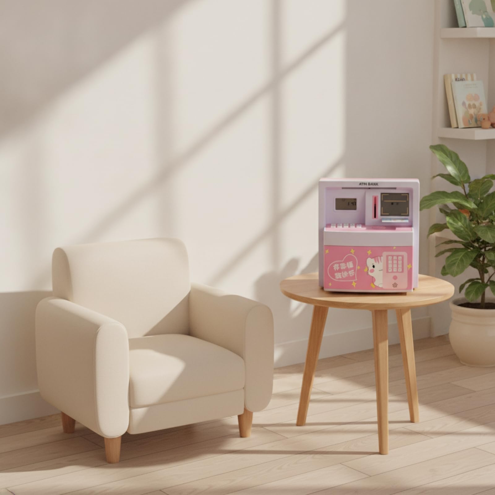 Tirelire Électronique à Code Sécurisé Tirelire avec Verrouillage à Code Automatique Distributeur Billets Jouet pour Enfants, Bureau, Bleu X10 Modèle À Piles, Style Simple