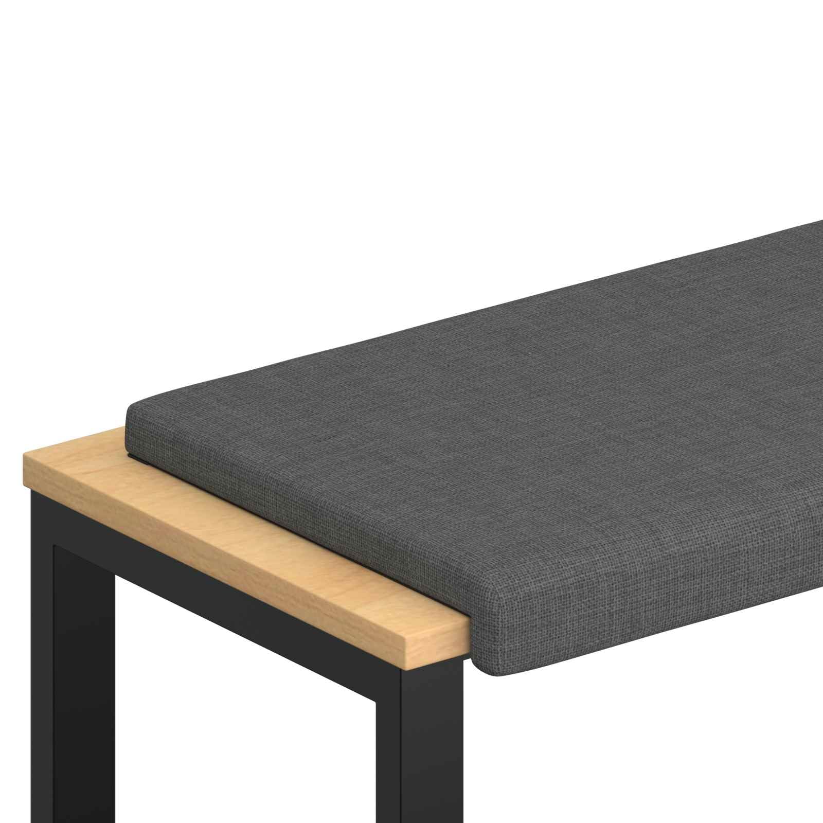 Poduszka na ławkę w kształcie litery L, ciemnoszara, głębokość 35 cm | Antypoślizgowy spód, wypełnienie piankowe, 100% poliester, do przedpokoju i salonu