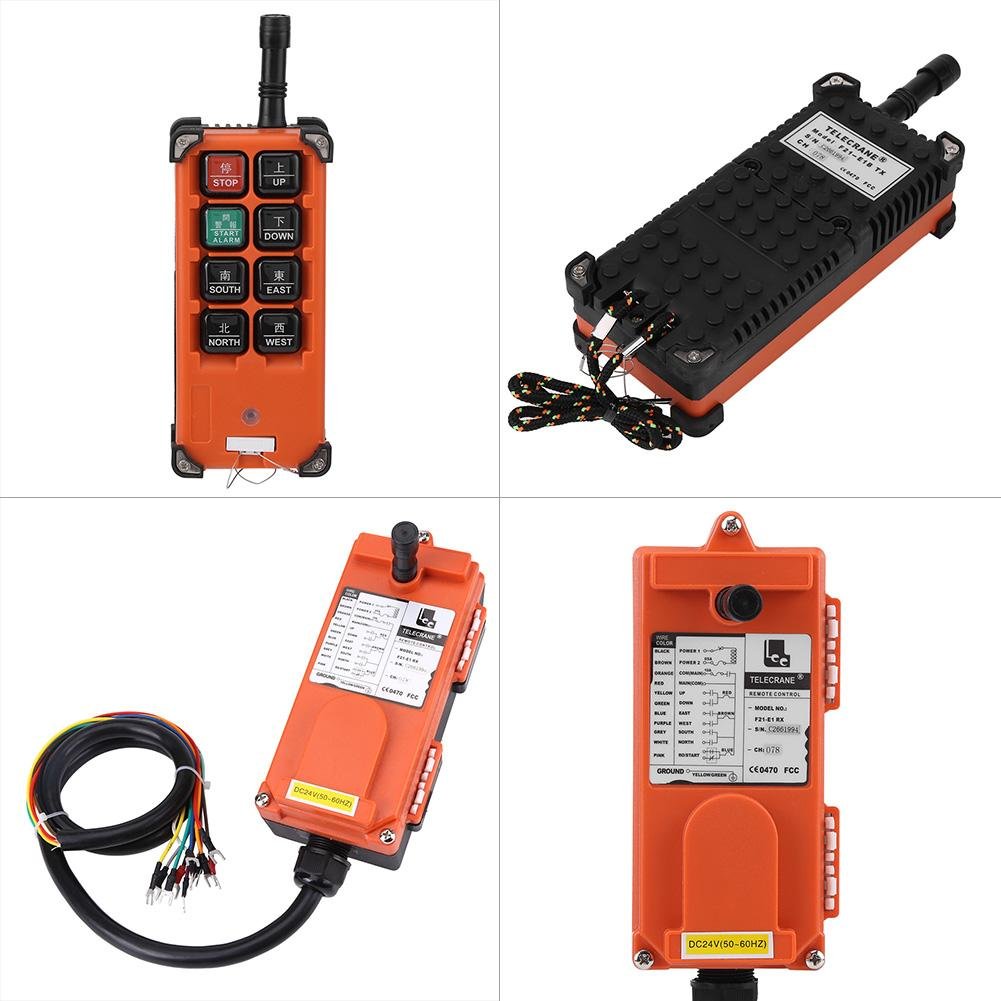 Mando para grua inalámbrico 24v + Akozon 24VDC Sistemas de Control Remoto de Radio de Velocidad, Receptor y Transmisor
