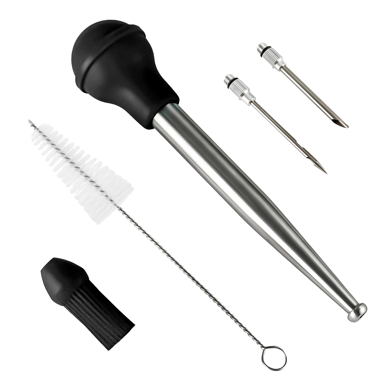 Kit De 2 Gros Compte-gouttes (28 Cm) Et 2 Brosses De Nettoyage – Pour Cuisine, Aquarium, Marinade Et Bricolage