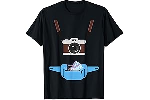 Tacky Tourist Costume Accessory Pack: Passport and Camera Fanny-Pack Photo T-Shirt