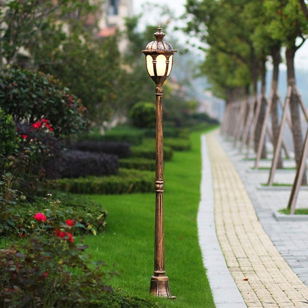 Farol exterior decorativo tipo lámpara de columna para iluminación exclusiva de villas