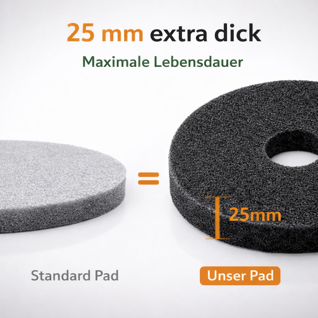 UNITEX WORKSAFE Superpad nero Ø 432 mm (17″) – tampone per stripping per macchine monolastre, altamente aggressivo, lavabile, 100% poliestere riciclato (PET) – 5 pezzi