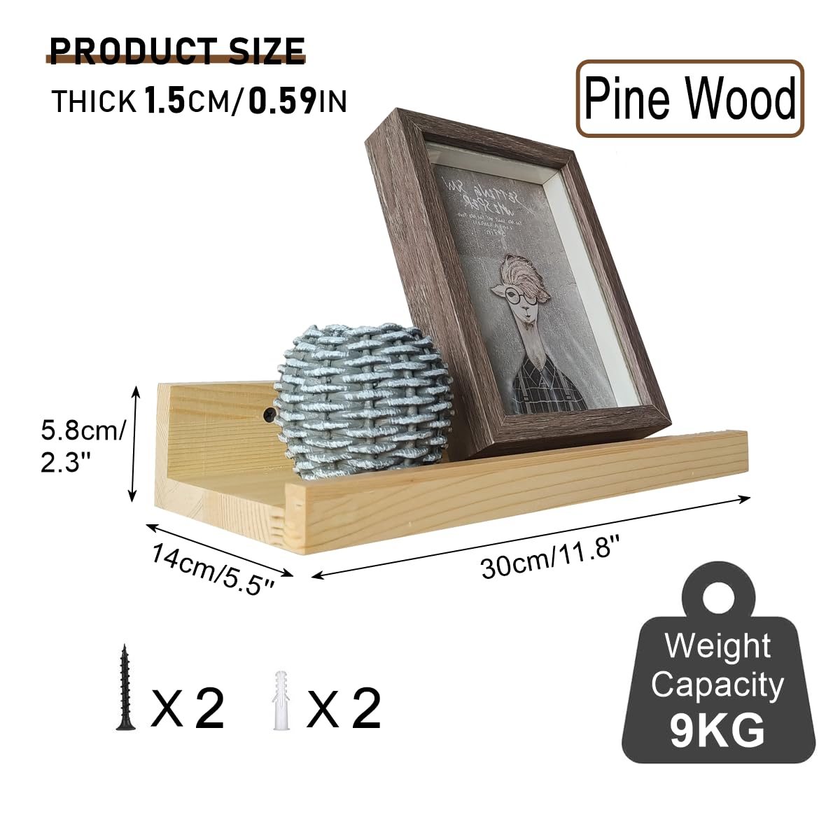 Z metnal Wooden Floating Shelves - Image 3