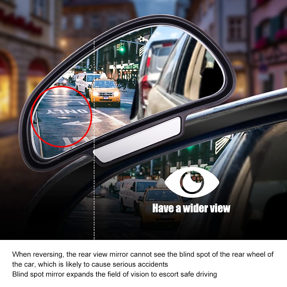 WUSJCOF Miroir D'angle Mort Incurvé Sectoriel, 2 Pièces
