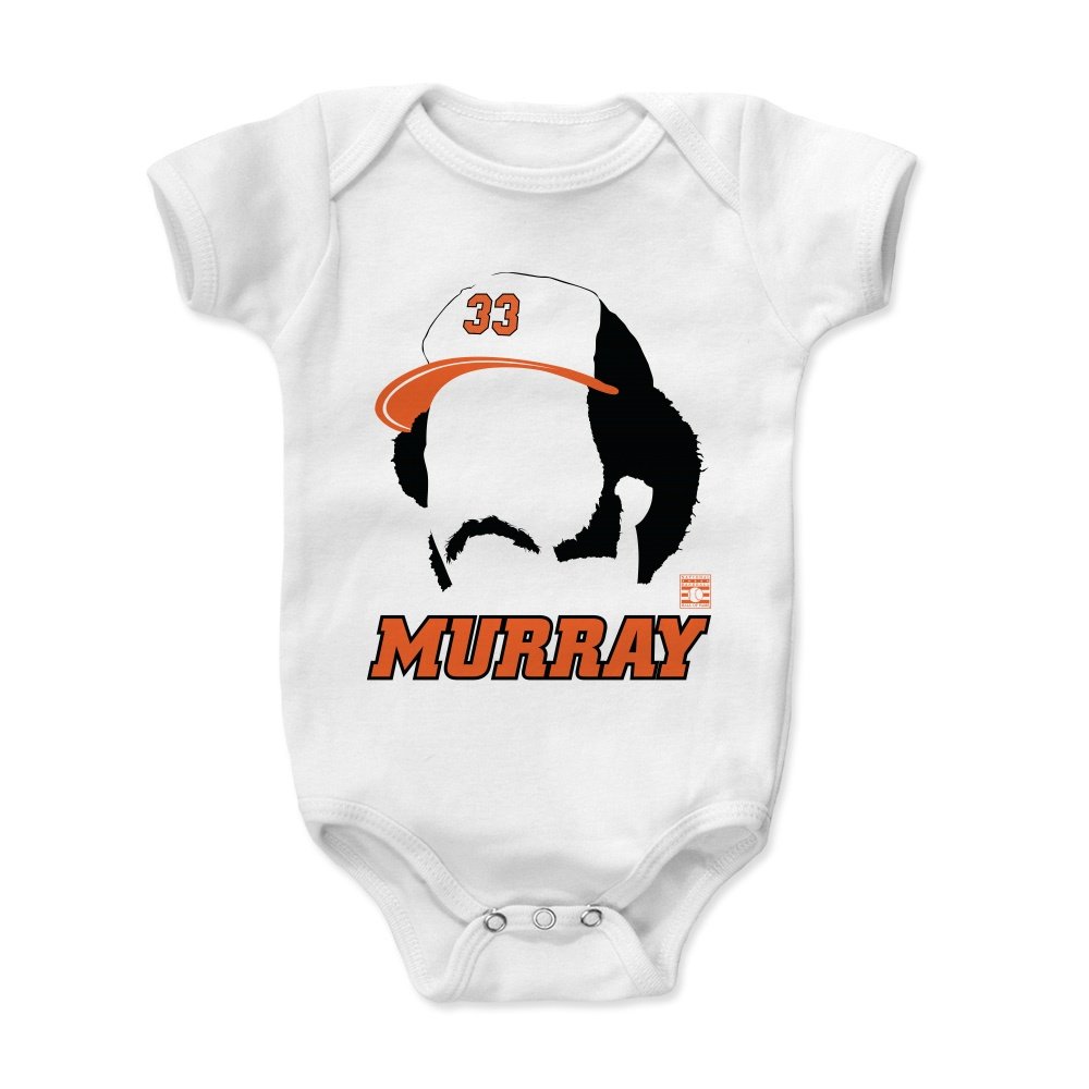500 LEVEL Eddie Murray Baby Infant One Piece Bodysuit (12M, White) - Eddie Murray Silhouette O