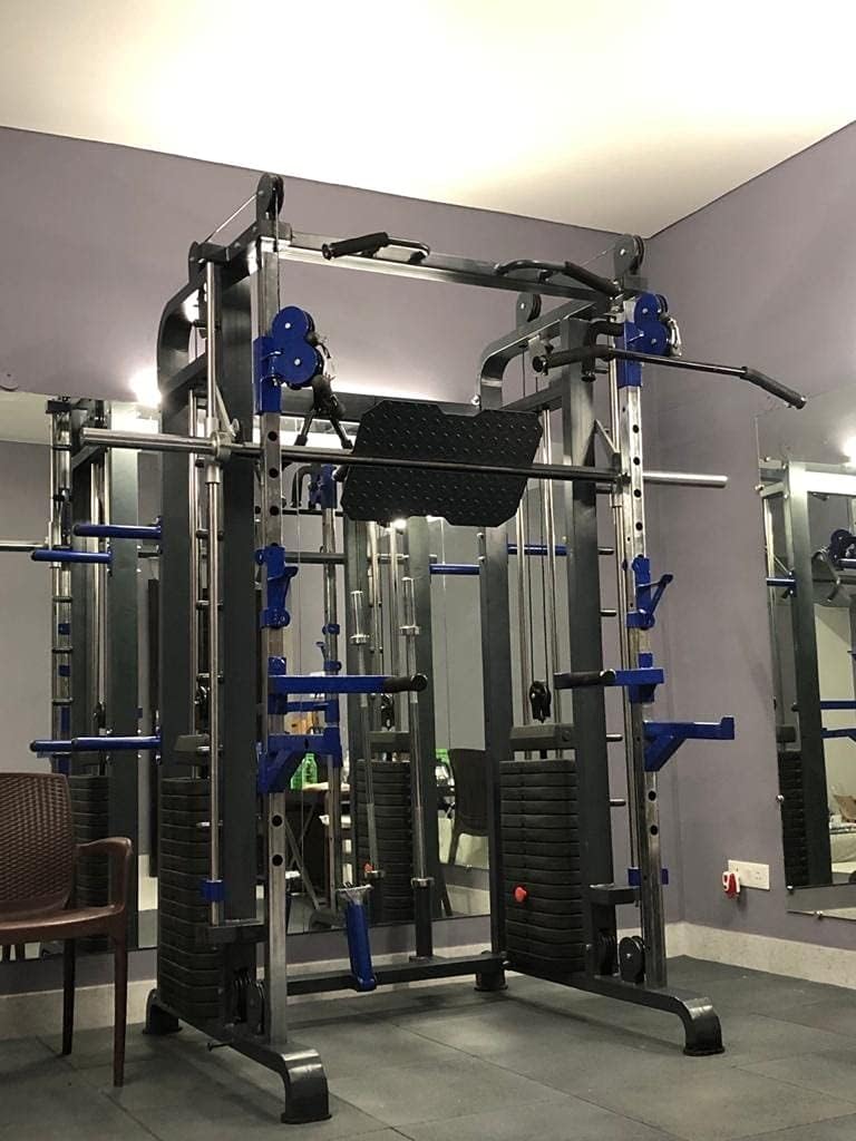 PREMOO Functional Trainer with Smith Machine | Alloy & Stainless Steel | Black & Blue | All-in-One Strength Training Gym Equipment for Home & Commercial Use | Dual Pulley + Power Rack + Smith Bar-picture-20