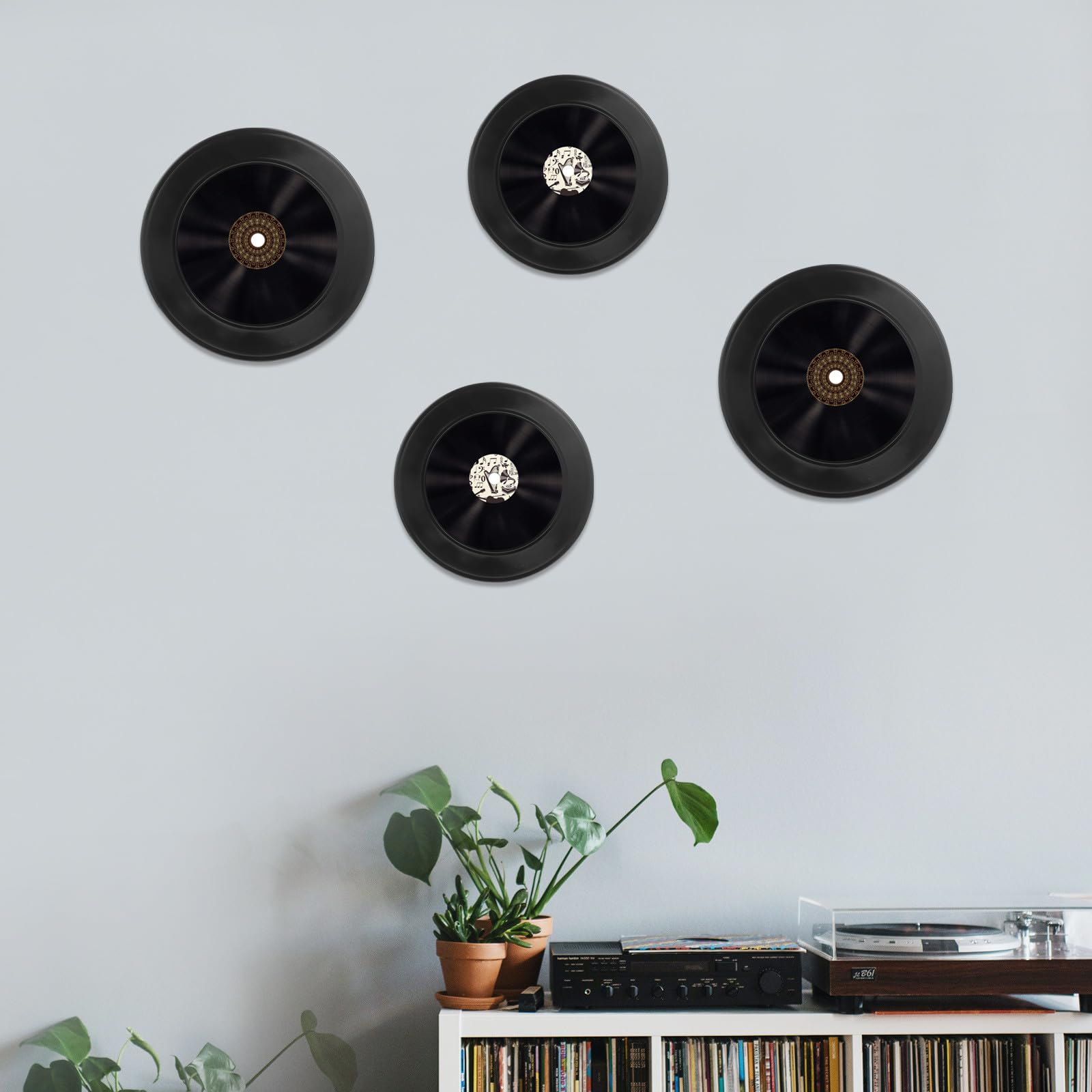 SUPVOX Dischi in Vinile per Casa 12 Pezzi Neri, Decorazioni Murali Estetiche in Stile Indie, Adatti a Pareti di Bar, Locali e Camere da Letto