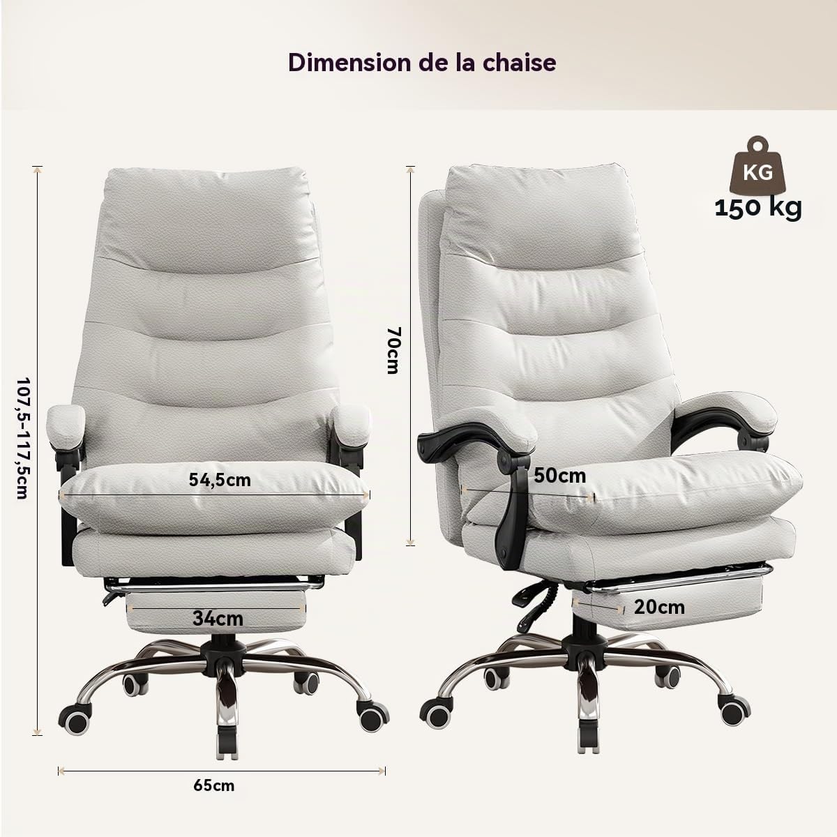 Chaise de Bureau avec Repose-Pieds · Chaise de Gaming · Chaise de Bureau Ergonomique de Direction · Chaise Informatique à Haut Dossier
