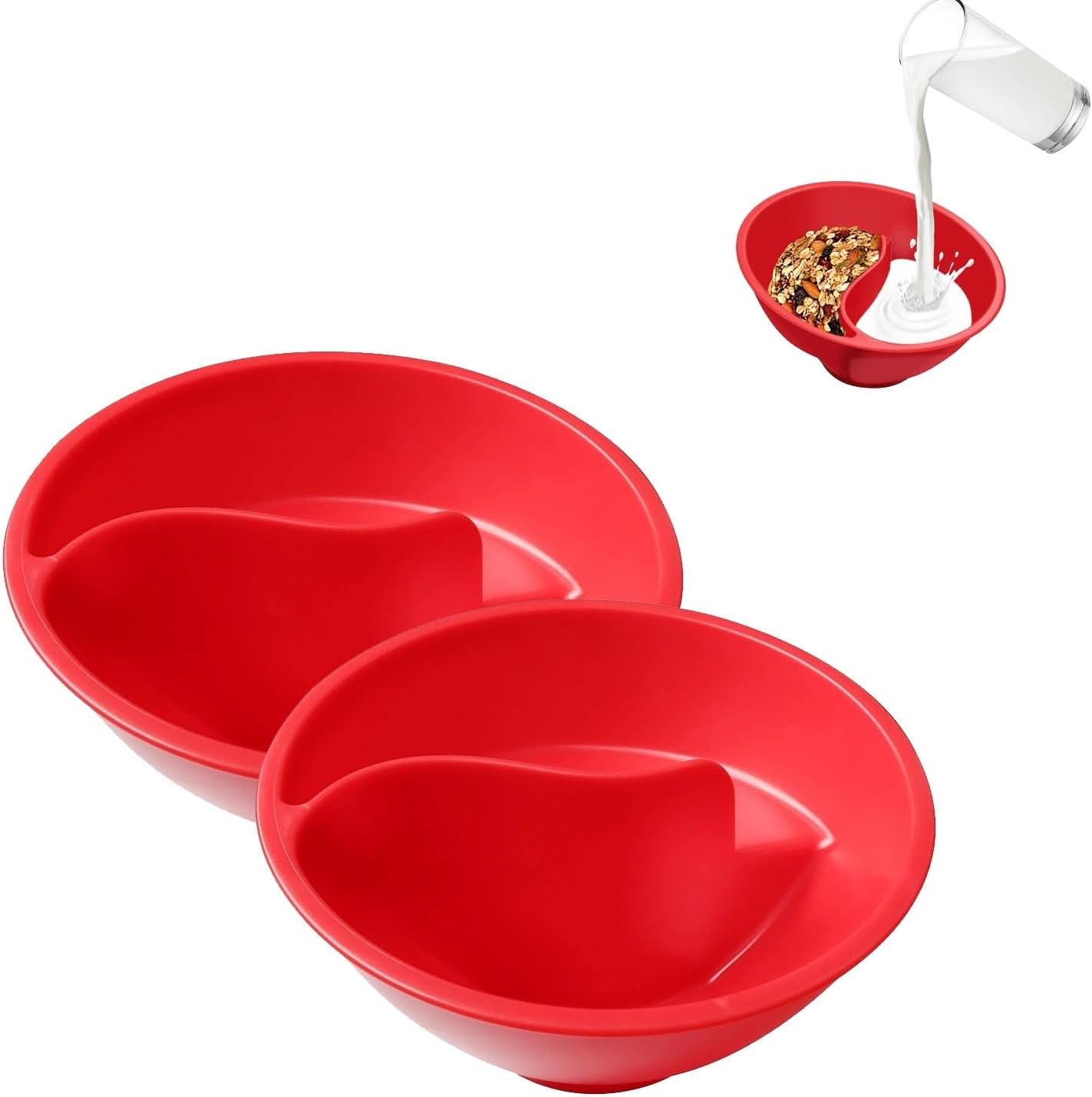 Knidist Divided Cereal Bowl, Never Soggy Cereal Bowl