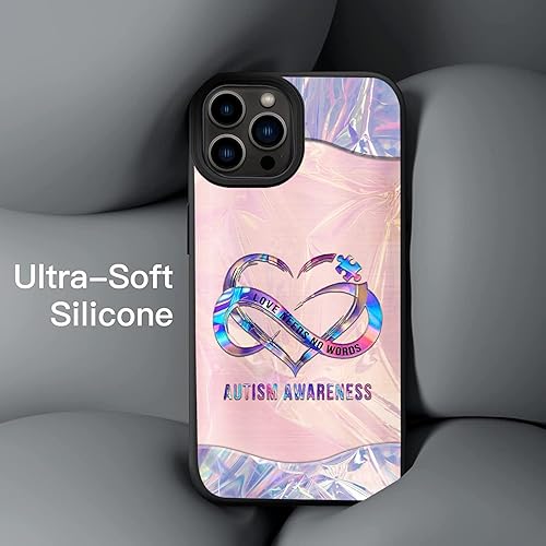 Miniatura 3 de Heart Love Needs No Words Autismo Concientización Funda para iPhone 16 15 14 13 12 11 Pro Max  Galaxy S25 S24 S23 S22 S21 S20 FE Plus UltraA16 A15