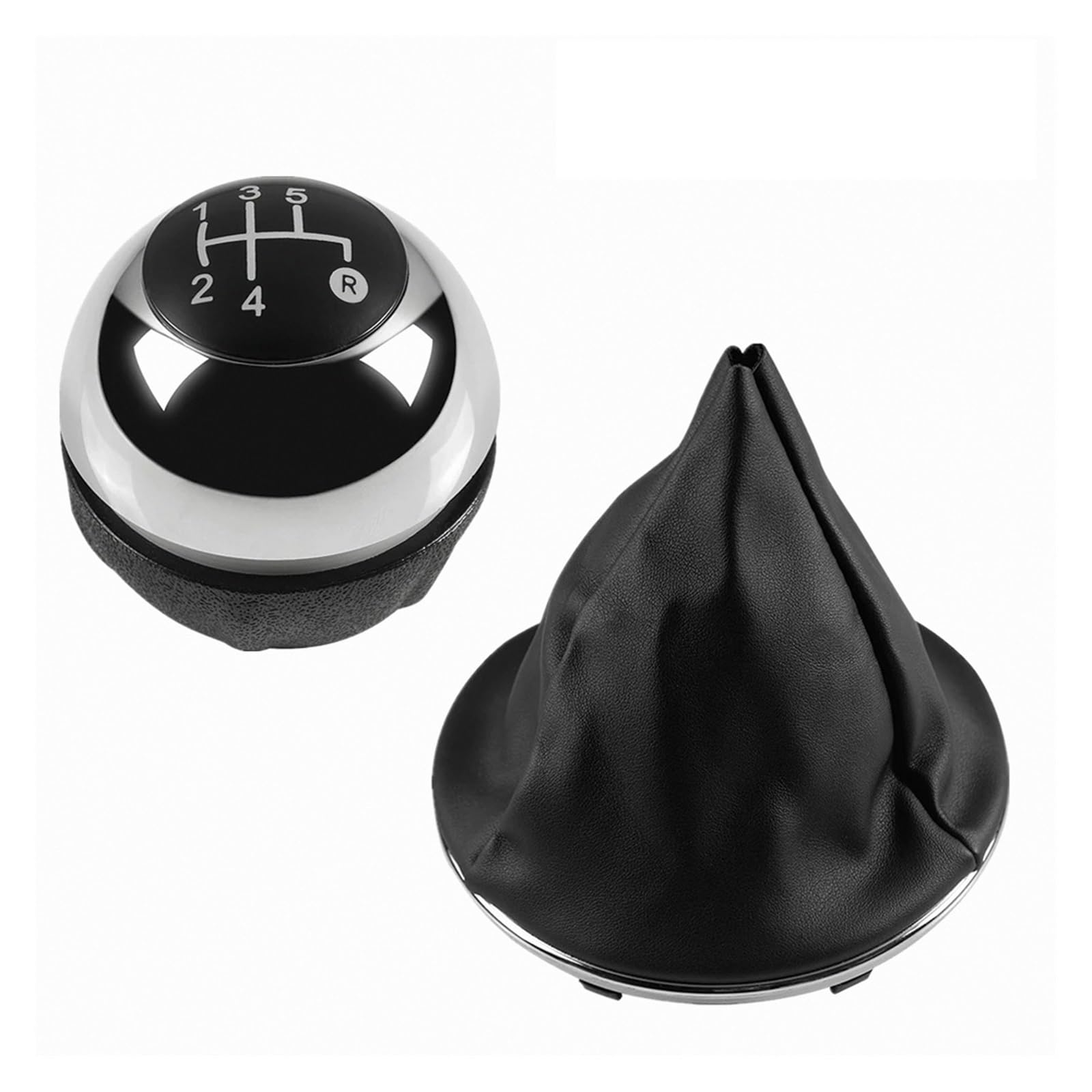 GLBLPEXELR for Fiat 500 500C 2007-2018 Sporty Gear Shifter Knob ABS/Leather