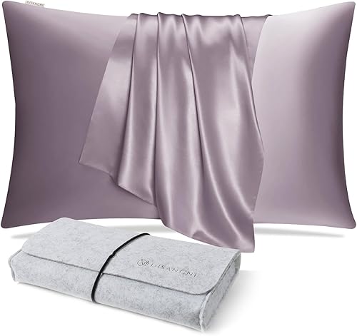 Vista 148 de DISANGNI Funda de almohada de seda de morera 100% natural para cabello y piel con cremallera oculta, 22 momme ambos lados