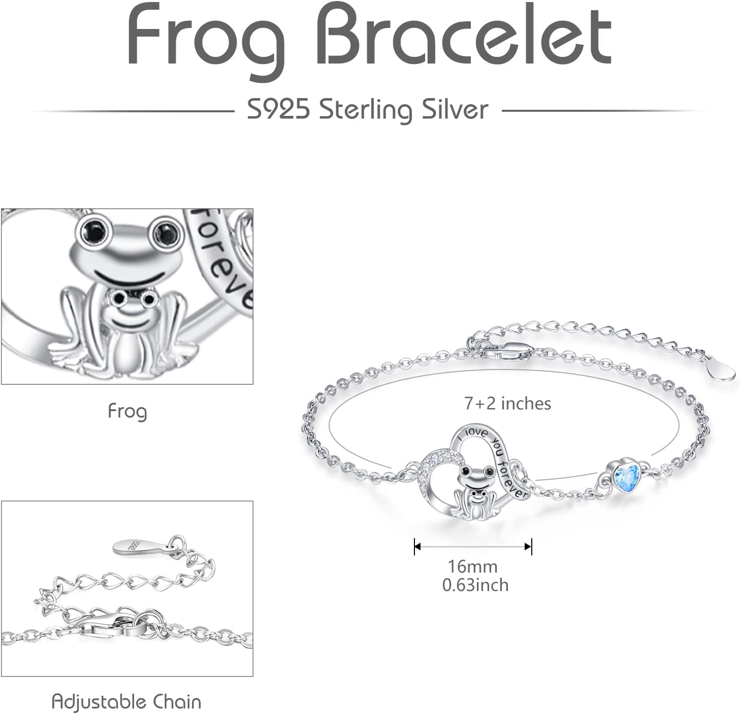 Palpitate Animal Heart Bracelet for Women 925 Sterling Silver Forever Love Jewelry Birthday Christmas Gifts for Women - Image 3