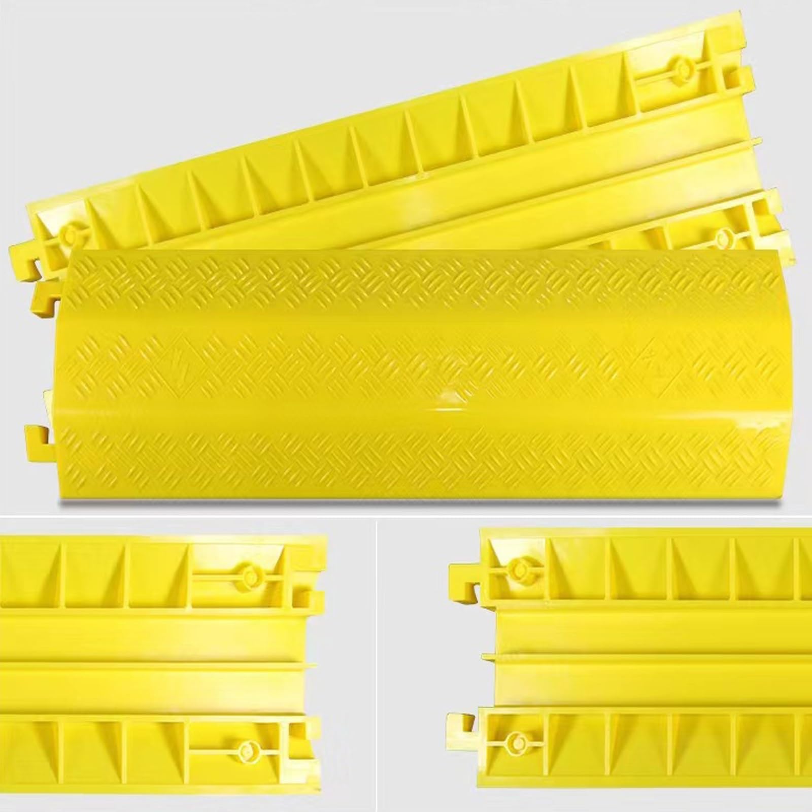 Rampa Auto 2 Canali 3 Tonnellate di capacità Protezione Cavi, Canaletta per Cavi Elettrici, Canalina Passacavi, Copertura Cavi Pavimento per Cavi/Tubi Flessibili/tubazioni
