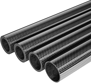 4pcs 3K Carbon Fiber Tube OD 8mm-20mm High Hardness Composite Plain Glossy Carbon Fiber Support Tube, Carbon Fiber Model Connecting Rod (Color : Plain Glossy, Size : 10x8mm)