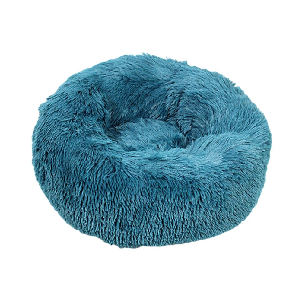 YOUCAI Puppy Bed for Medium Small Dogs Cats Non-Slip Bottom Fluffy Calming Kitten Bed for Small Dog and Puppy Plush Cuddler Pet Bed Round Plush Dog Bed,Blue2,120cm