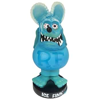 SALE ラットフィンク フィギュア ピンクホワイト＆ブラック B038】ラットフィンク ボビングヘッド GLOW FINK 【RAT FINK