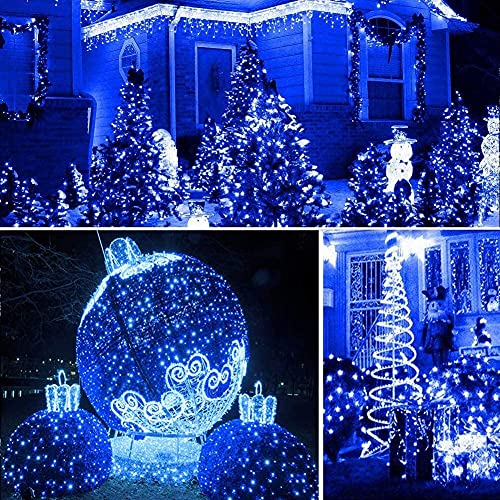 Lezonic Solar Fairy Tree Lights Outdoor,240Led Solar Lights Outdoor Waterproof 26M/85Ft 8 Modes Outdoor Copper Wire Solar Fairy Lights Patio Decor Lights,Yard,Porch Hanging Lights(Blue) #TOP2