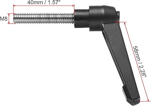 Miniatura 98 de uxcell 5 piezas de manija de palanca de sujeción ajustable M8 x 0.630 in óxido negro métrico acero al carbono macho roscado perillas de mano