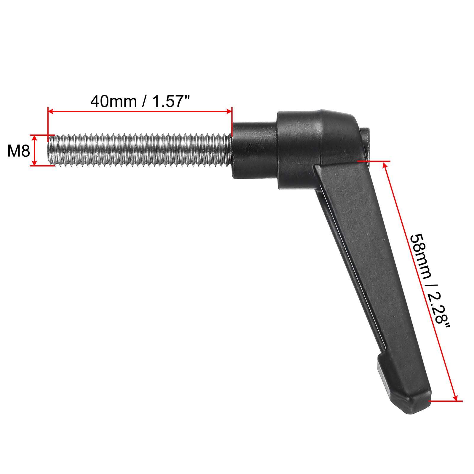 Maniglia A Leva Regolabile M8 X 25mm - 2 Pezzi Per Tornio E Lavorazioni Meccaniche - Foto 2