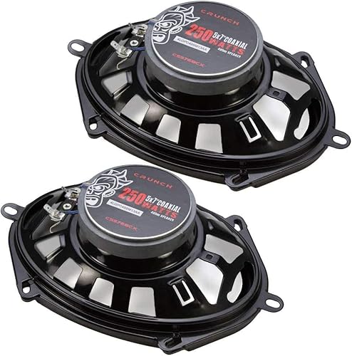 Miniatura 6 de Crunch Audio coaxial para automóvil de 250 W de rango completo de 2 vías, 5 x 7 por altavoz de 6 x 8 (paquete de 12)
