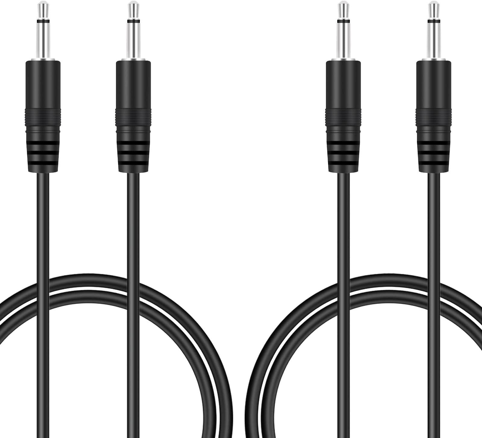 2 Pack 3ft 3.5mm 1/8" Male TS Mono Plug to 3.5mm Male Mono Jack Audio Cable
