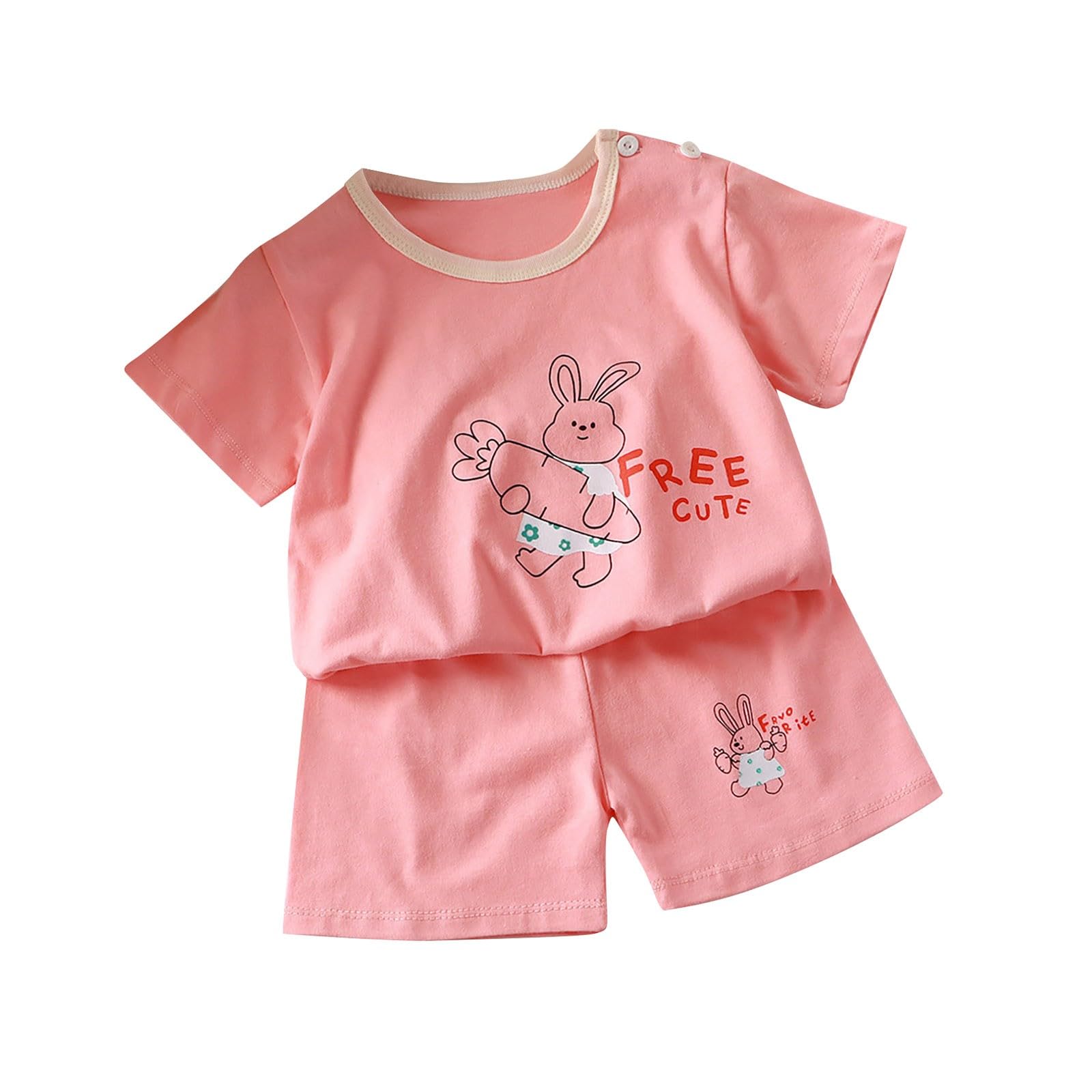 Conjunto de 2 piezas para bebé y niño, de verano, manga corta, con estampado de animales y pantalones cortos a rayas, con cintura elástica, ropa casual y cómoda para niños — view 15
