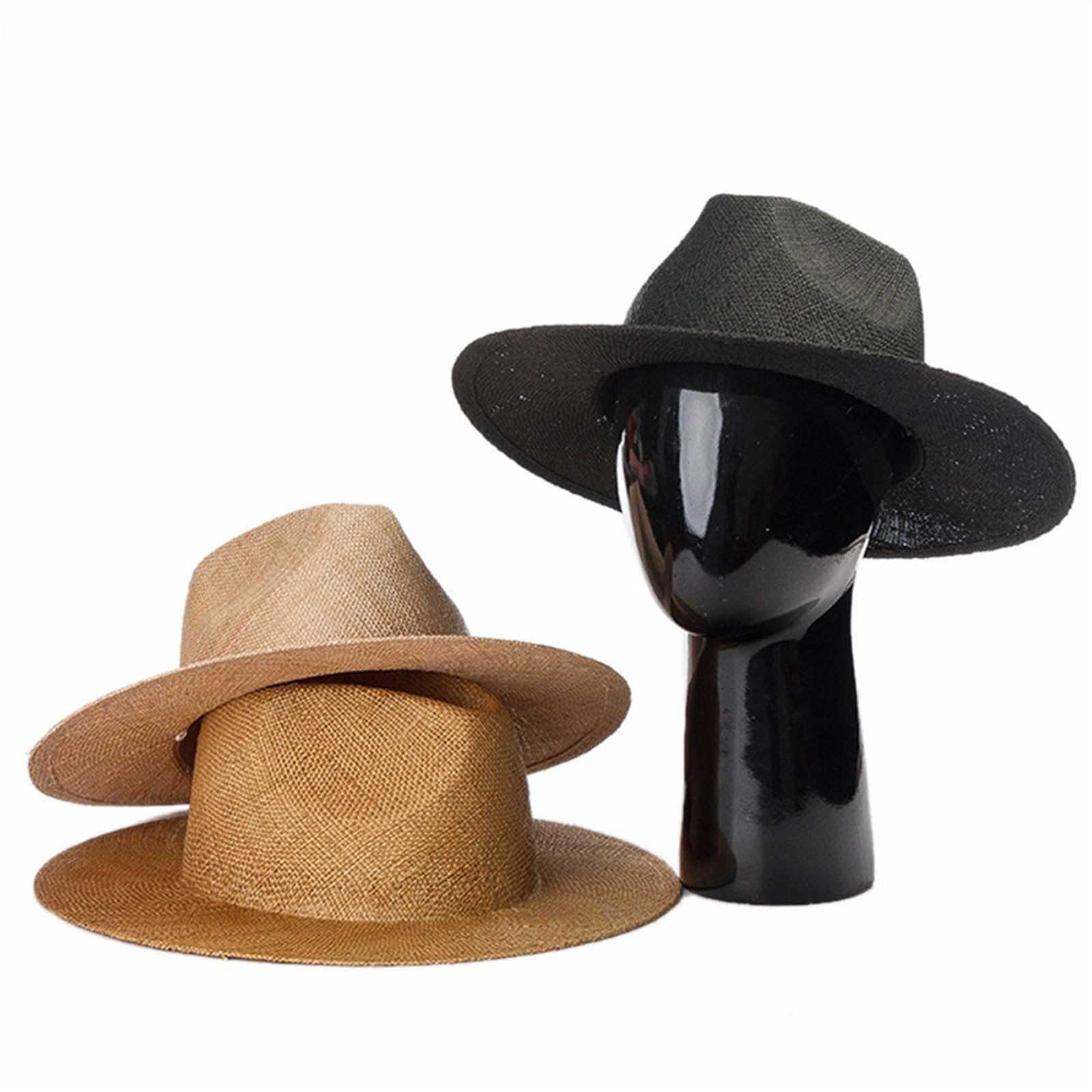 Sombrero de paja simple para primavera y verano, teñido liso, para viajes y playa, para mujer, natural, transpirable, de ala grande, sombreros de paja para el sol