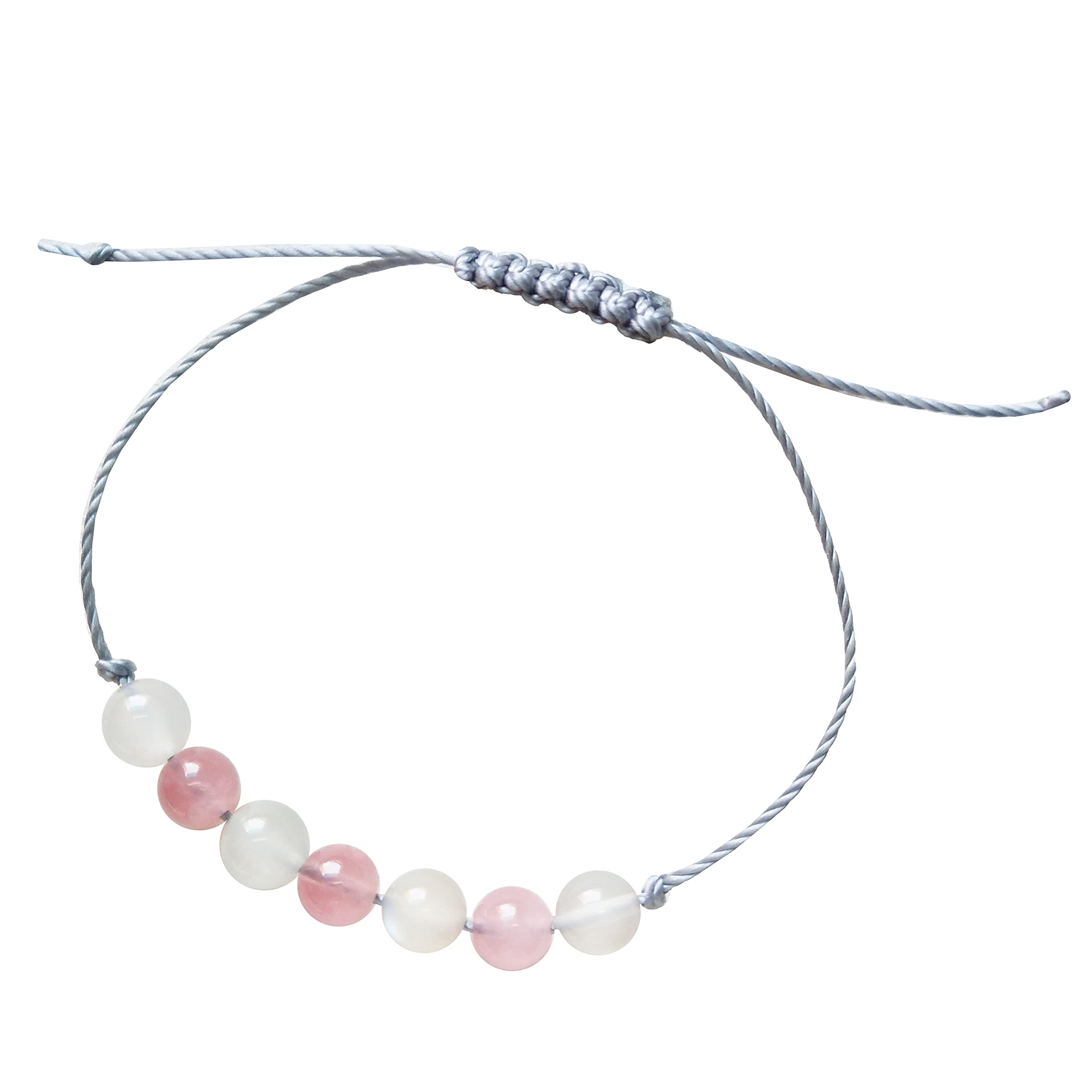 LFaizeRose Quartz Moonstone bracelet, Love Meditation Bracelet,inner peace, emotional healing, calmness