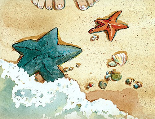 Starfish on the Beach Starfish Story Note Cards - Toes and Starfish - 12 Note Cards With Matching Envelopes (Stationery)