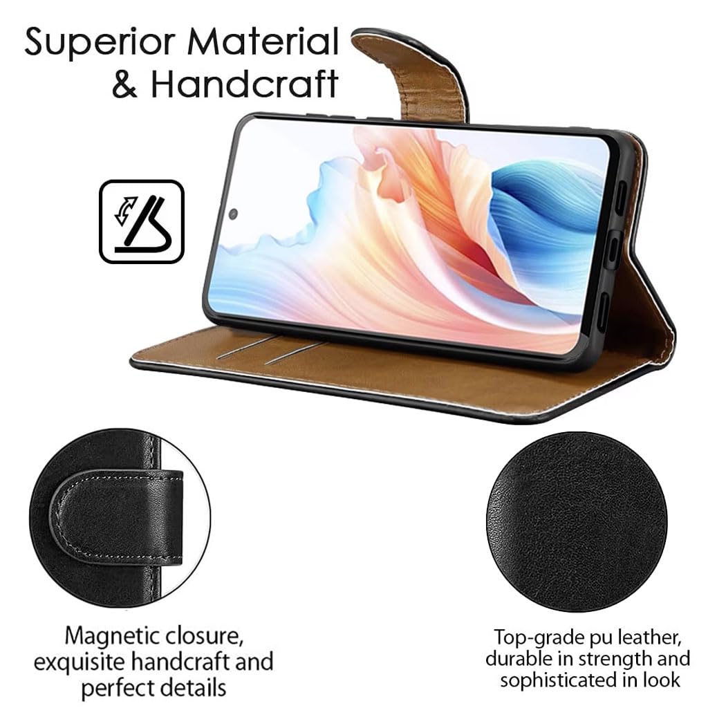 GAPlus PU Leather Flip Cover Wallet Case For OPPO A79 5G Card Holder Magnetic Kickstand Black - Image 3