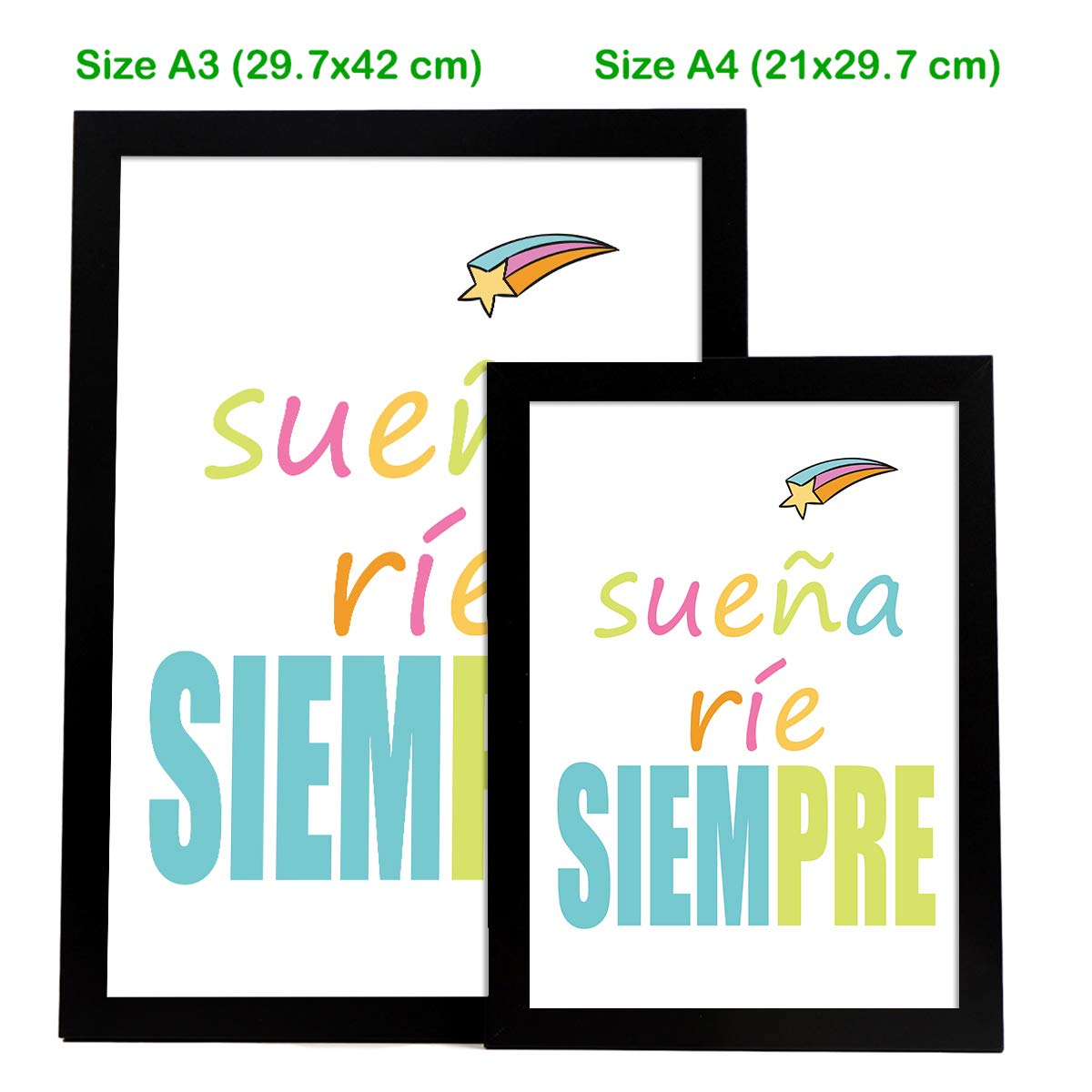 Nacnic A3Se happy set of 3 posters for children and children's room Scandinavian style size unframed, Be Happy - Image 4