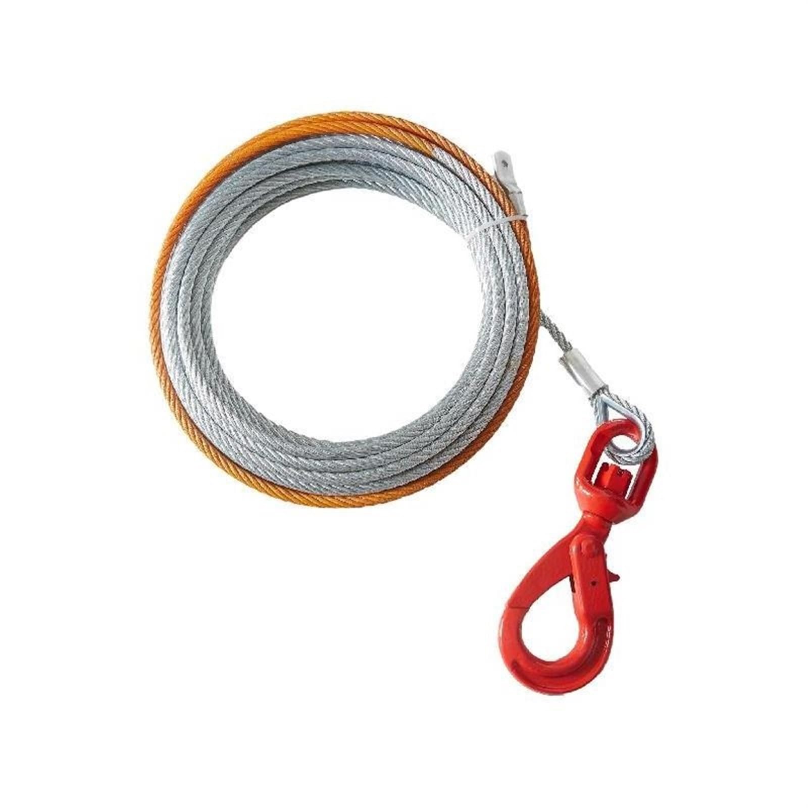 50/75/100 füße Verzinktem Stahl Winde Kabel 3/8 Zoll Bruch Festigkeit Draht Winde Seil for SUV Große Off-Road Fahrzeug Abschleppseil(100ft)