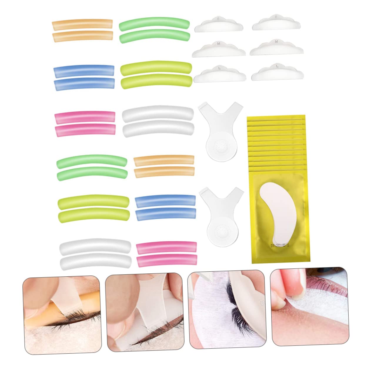 Healeved 3juegos Almohadillas De Para Rizado De Pestañas Herramienta De Extensión De Pestañas Gafas De Reutilizables De Accesorios Incluidos