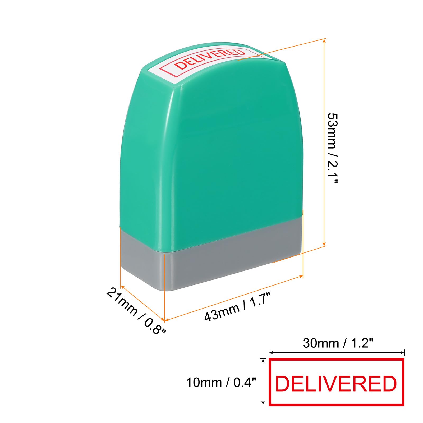 PATIKIL Delivered Notice Stamp Self Inking, Red Ink Refillable Office Business Stamp Pre Inked Stamper, Green - Image 2