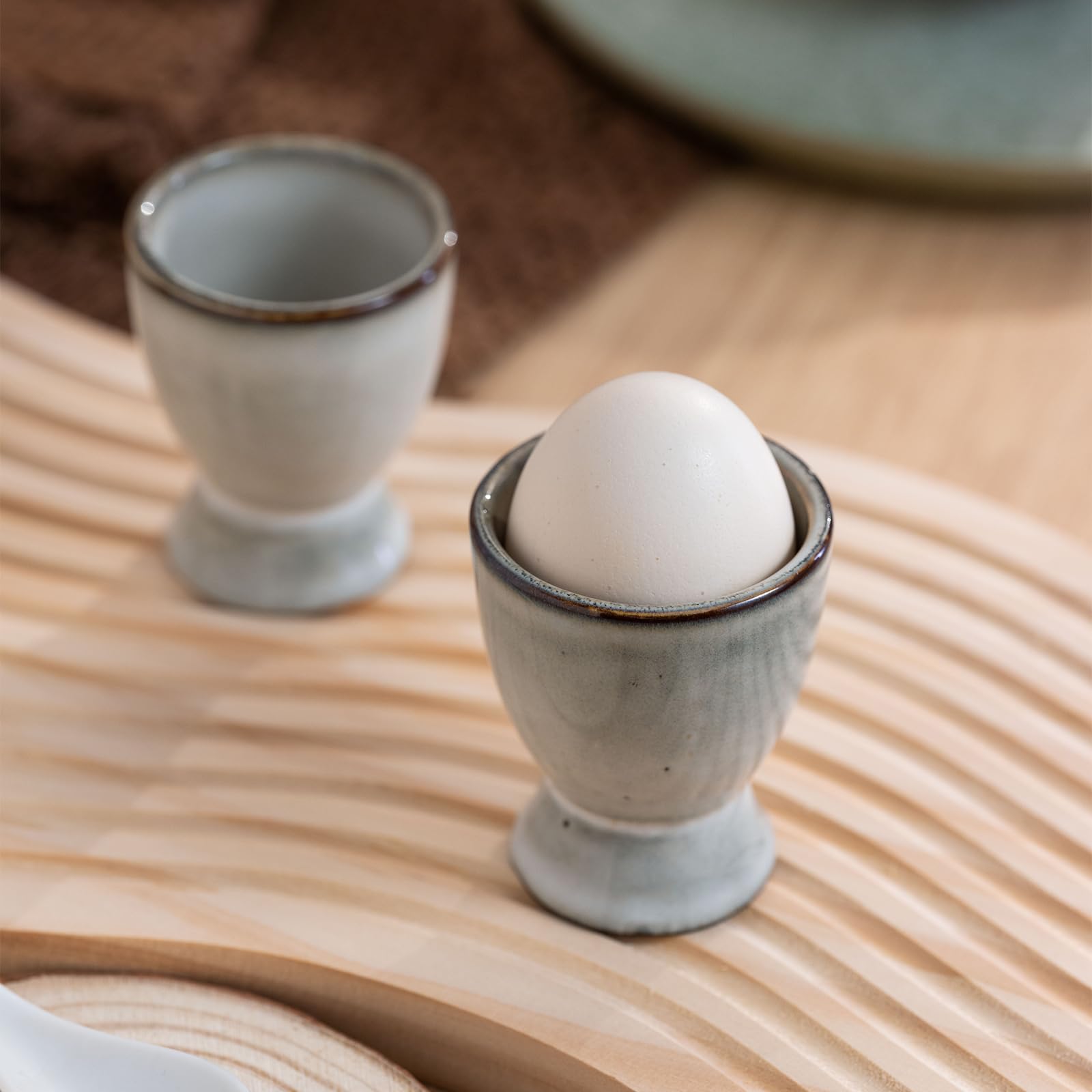Lot De 8 Coquetiers En Porcelaine Pour Œufs à La Coque | Petit Déjeuner, Ustensile De Cuisine Pratique - 2