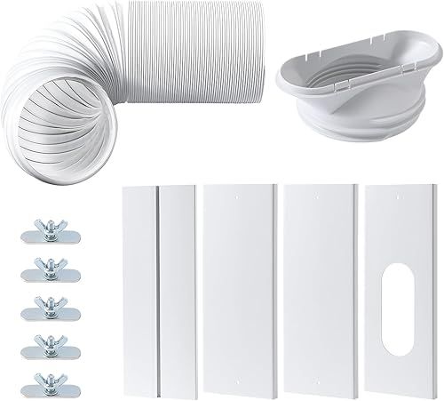 Kit de ventilación de aire acondicionado portátil con manguera de escape de 5.9 pulgadas y acoplador, kit de ventilación de CA sin costuras, kit de