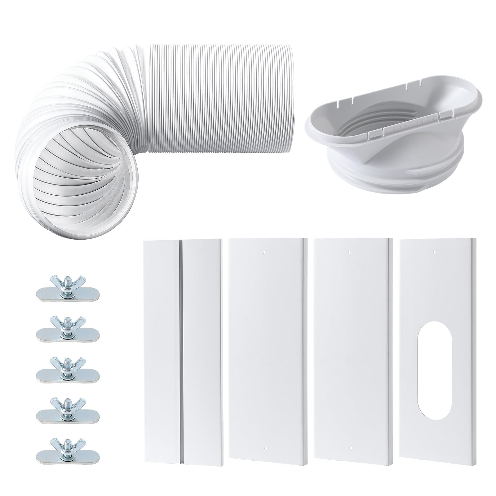 Portable Air Conditioner Window Vent Kit with 5.9” Exhaust Hose & Coupler, Upgraded Seamless AC