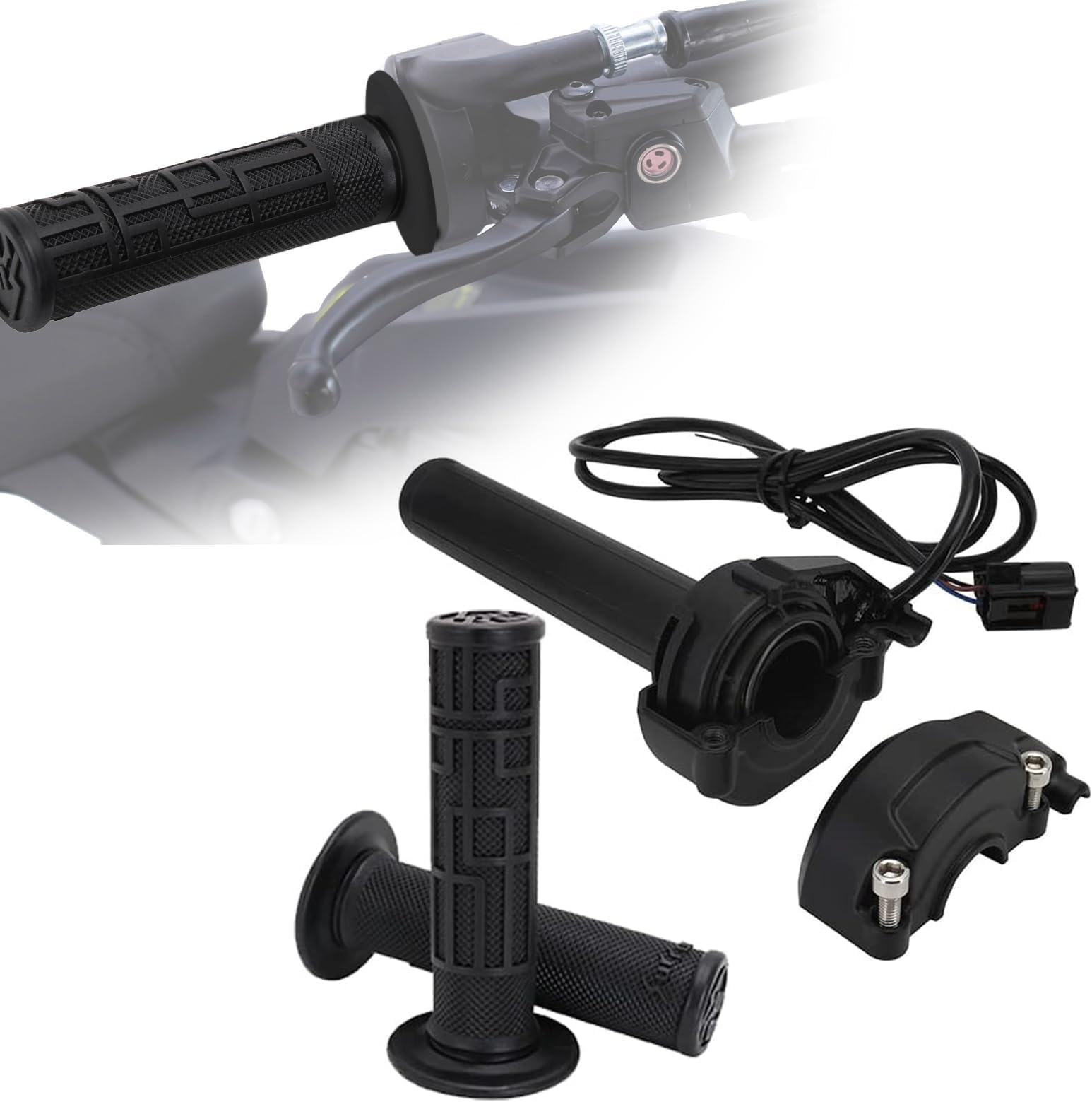 Sur Ron Electric Throttle Sur Ron Twist Throttle with Rubber Handlebar Grips for Sur Ron S/X Electric Dirt Bike - Black