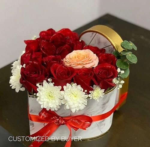 Miniatura 8 de UNIKPACKAGING - Cajas de flores en forma de corazón de alta calidad, juego de 3, cajas de regalo para arreglos florales de lujo y arreglos de