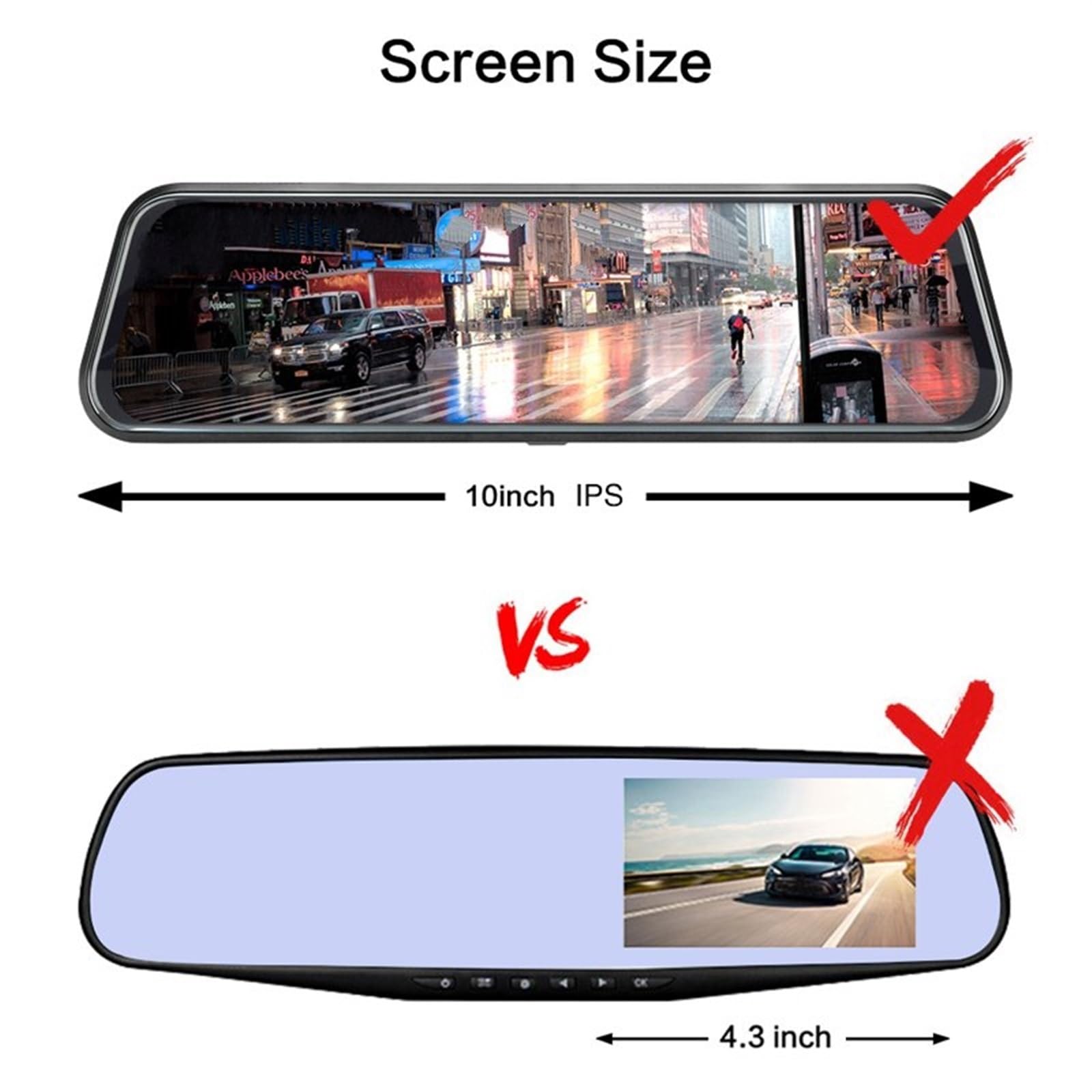 Dashcam Shkalacar 3 Telecamere 1080P+720P+480p – Videocamera Per Auto Con Visione Notturna, Sensore G E Rilevamento Movimento, Schermo Integrato, Fino A 64GB TF - 2