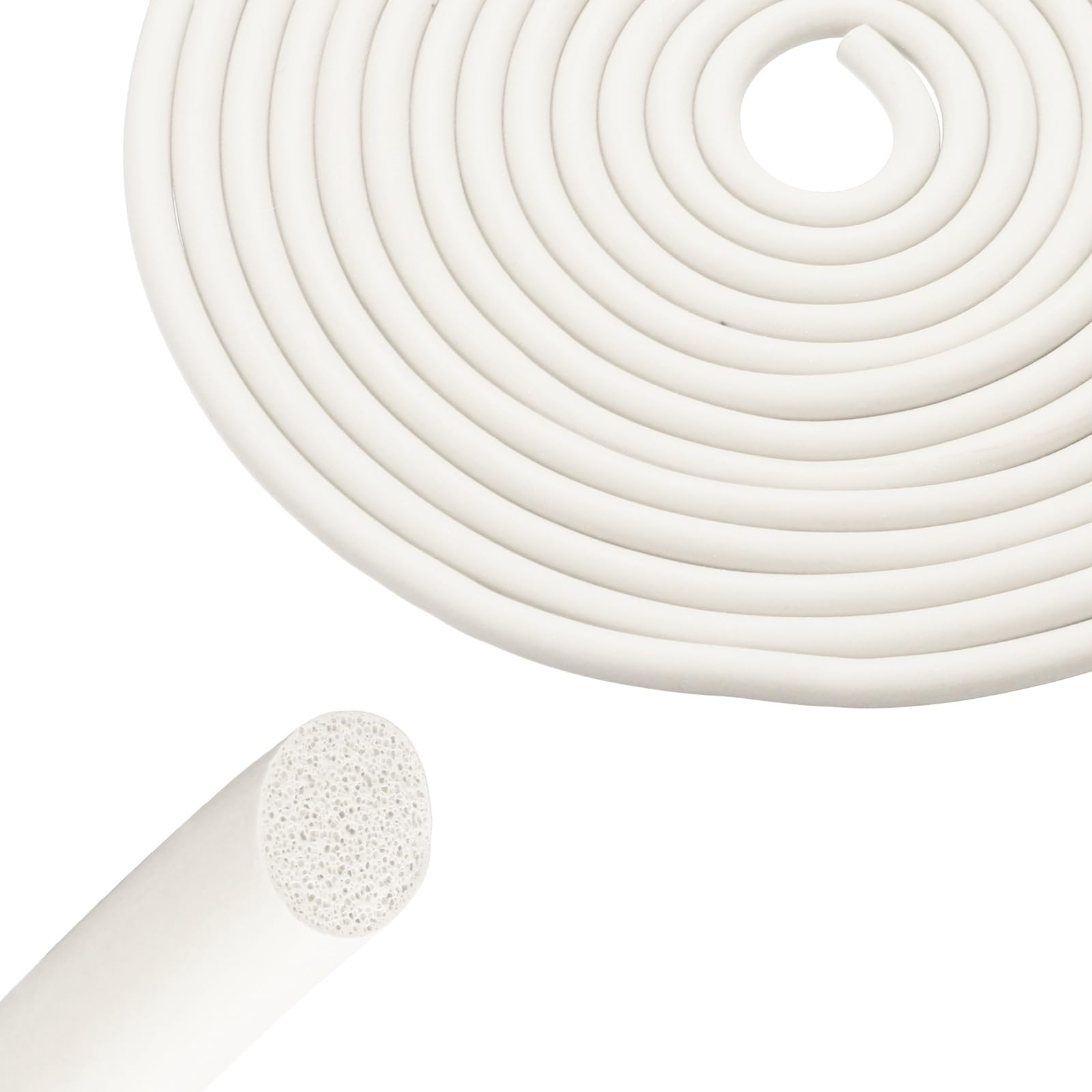 sourcing map Backer Rod, 9mm x 5m Silicone Rubber Foam Caulk Saver, Weather Strip Seal for Sealing Concrete Gaps, Expansion Joints, Crack Filling, Doors, Windows, White โ image 1