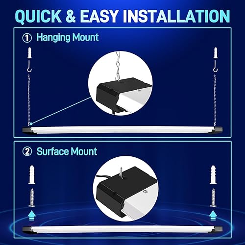 Miniatura 3 de hykolity Luz LED de 5000 K para tienda, 4 pies, luz diurna de 42 W, luces de techo LED para garajes, talleres, sótanos, colgantes o empotrados,