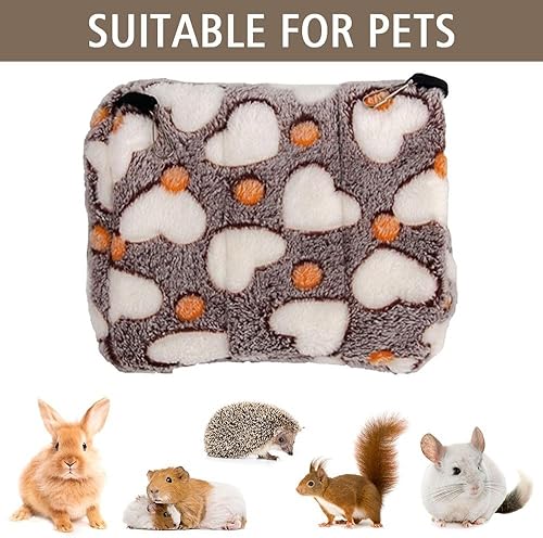 Miniatura 4 de MiOYOOW Cama de invierno cálida para hámster, hamaca colgante de loro para el hogar, cama suave para mascotas pequeña con diseño de gancho para