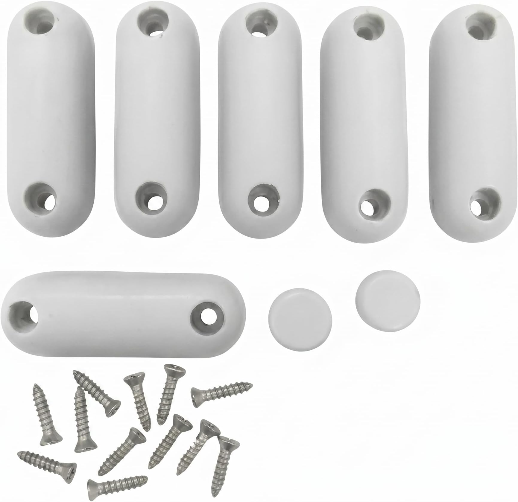 Renovators Supply Manufacturing White Silicone Toilet Seat Bumpers Set of 8 Replacement Cushions for Toilet Seats Non Slip and Durable